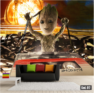 Groot - Papel De Parede 3d Adesivo Vingadores Groot ADESICO VINIL FOSCO  4x0 (colorida)   